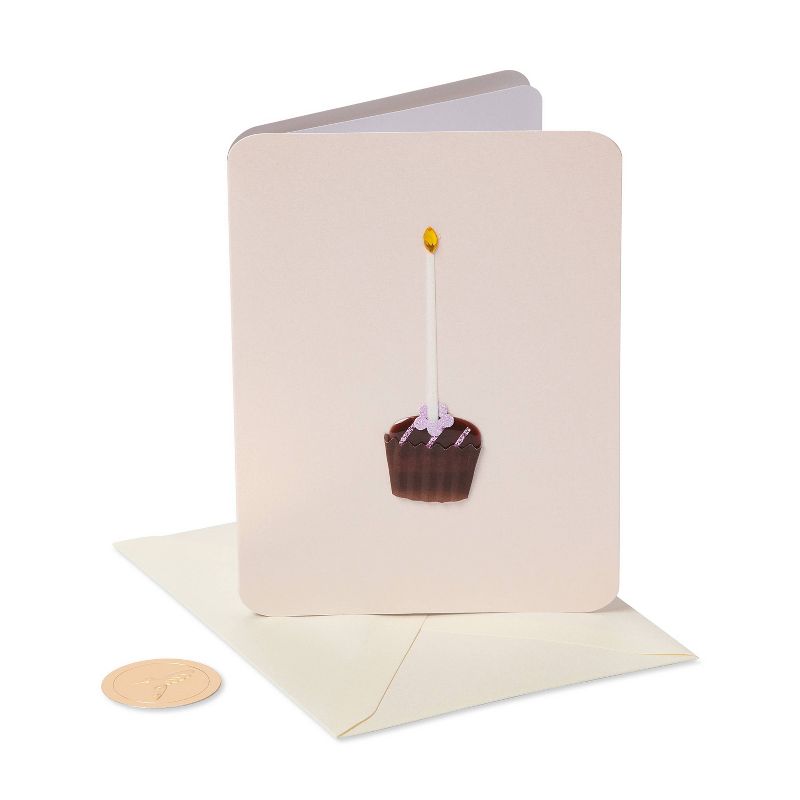 Birthday Card Cupcake with Candle