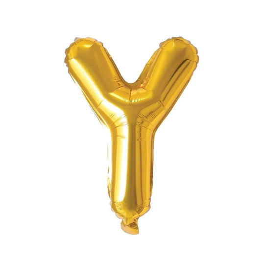 Gold Letter Y Foil Balloon, 16 Inches