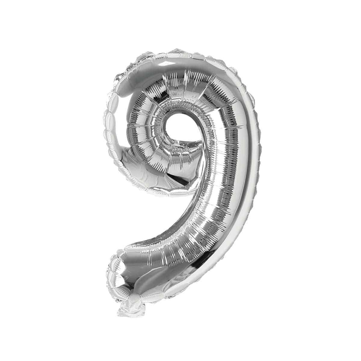 Silver Number 9 Foil Balloon, 16 Inches